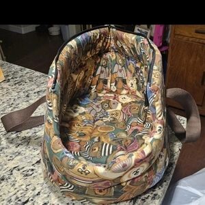 ​Vintage Flexi-Mat Creation Pet Carrier Teddy Bear Print Soft Sided Bag